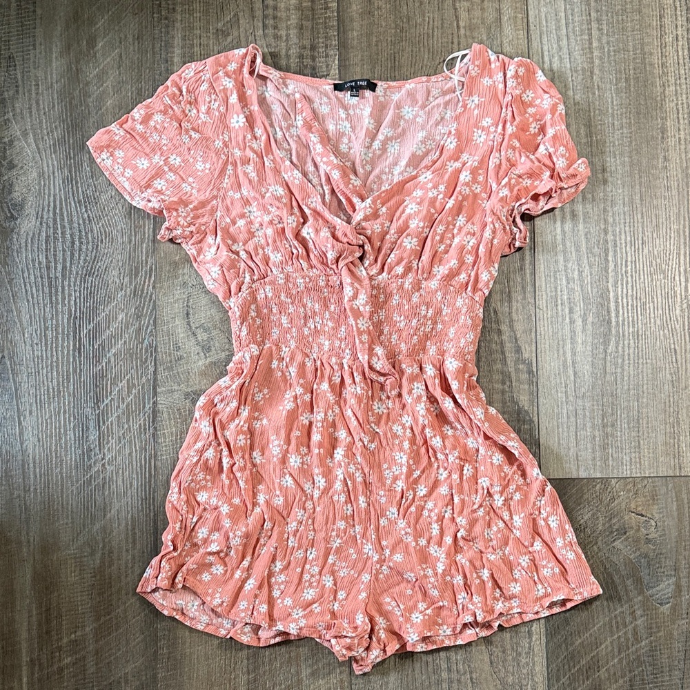 Love Tree Pink Floral Jumpsuit
